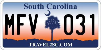 SC license plate MFV031