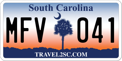 SC license plate MFV041