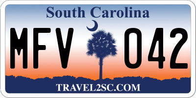 SC license plate MFV042