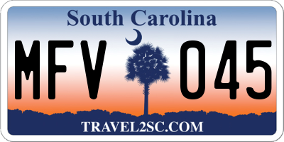 SC license plate MFV045