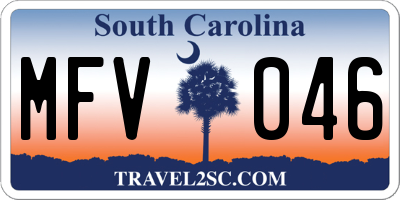 SC license plate MFV046