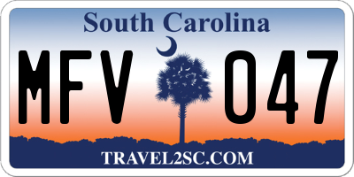 SC license plate MFV047
