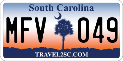 SC license plate MFV049