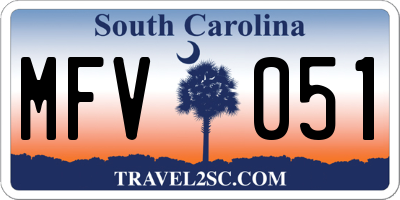 SC license plate MFV051