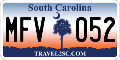 SC license plate MFV052