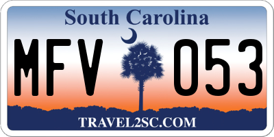 SC license plate MFV053
