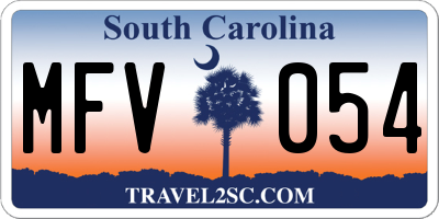 SC license plate MFV054