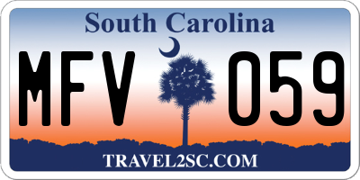 SC license plate MFV059