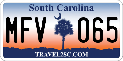 SC license plate MFV065