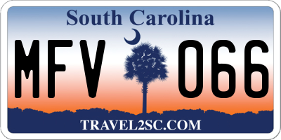 SC license plate MFV066