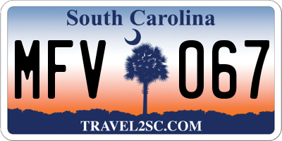 SC license plate MFV067