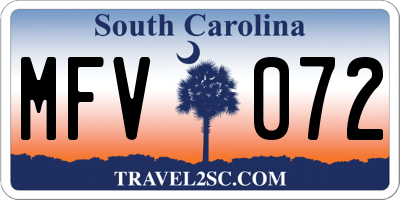 SC license plate MFV072