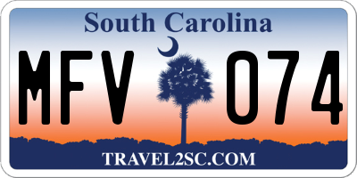 SC license plate MFV074