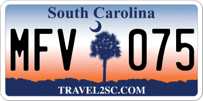 SC license plate MFV075