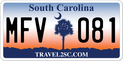 SC license plate MFV081
