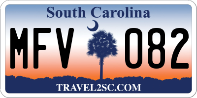 SC license plate MFV082