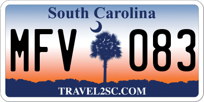 SC license plate MFV083