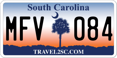 SC license plate MFV084