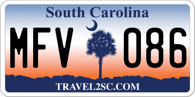 SC license plate MFV086