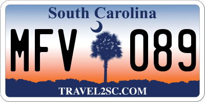 SC license plate MFV089