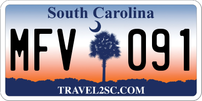 SC license plate MFV091