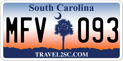 SC license plate MFV093