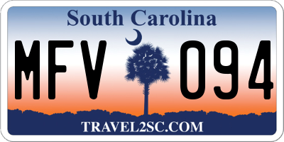 SC license plate MFV094