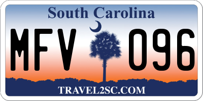 SC license plate MFV096