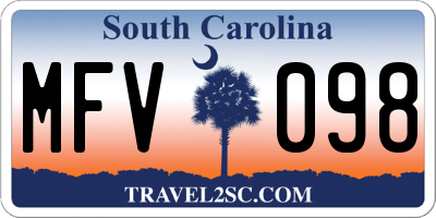 SC license plate MFV098