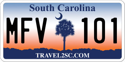 SC license plate MFV101