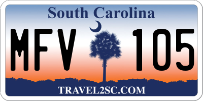 SC license plate MFV105