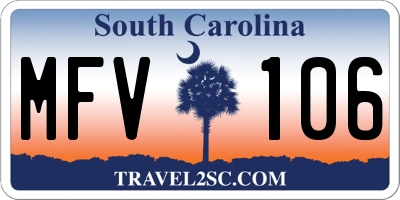 SC license plate MFV106