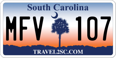 SC license plate MFV107