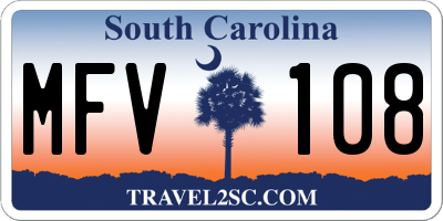 SC license plate MFV108