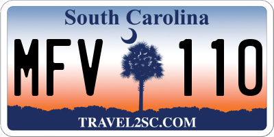 SC license plate MFV110
