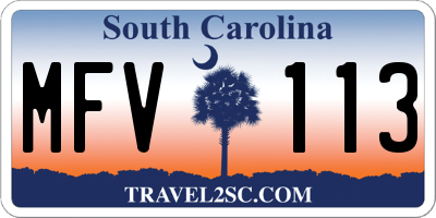 SC license plate MFV113