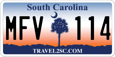 SC license plate MFV114