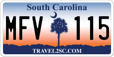 SC license plate MFV115