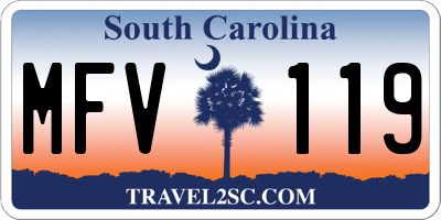 SC license plate MFV119