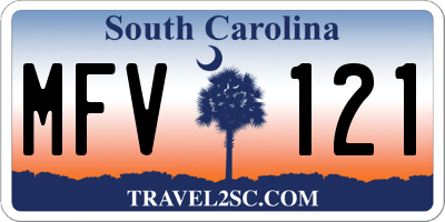SC license plate MFV121