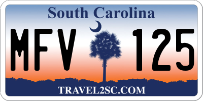 SC license plate MFV125
