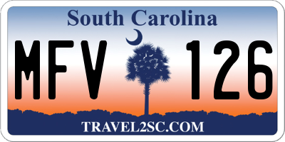 SC license plate MFV126