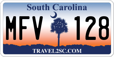 SC license plate MFV128