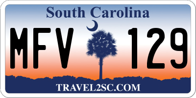 SC license plate MFV129