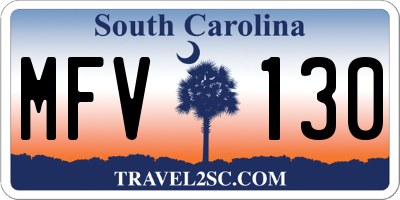 SC license plate MFV130