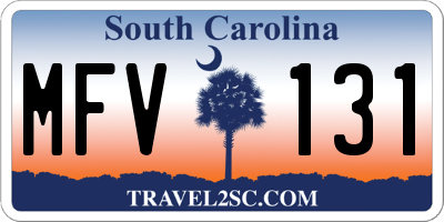 SC license plate MFV131