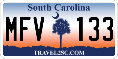 SC license plate MFV133