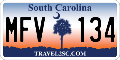 SC license plate MFV134