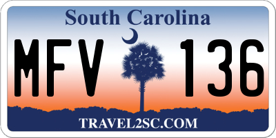 SC license plate MFV136