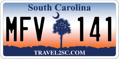 SC license plate MFV141